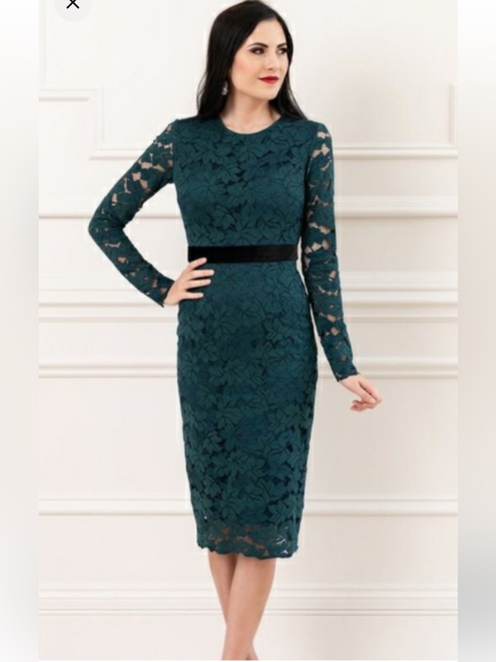 Rachel Parcell emerald lace dress